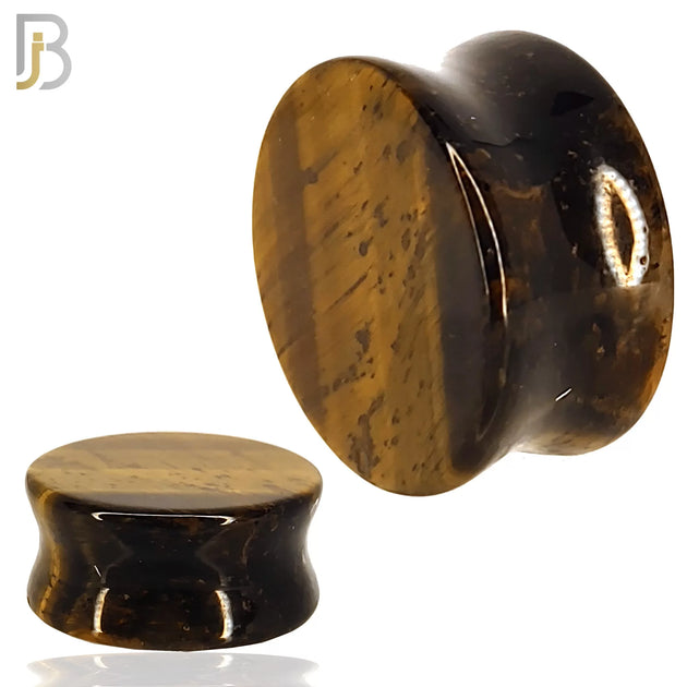 PSTTE - Natural Stone Tiger Eye Double Flare Plugs image 0