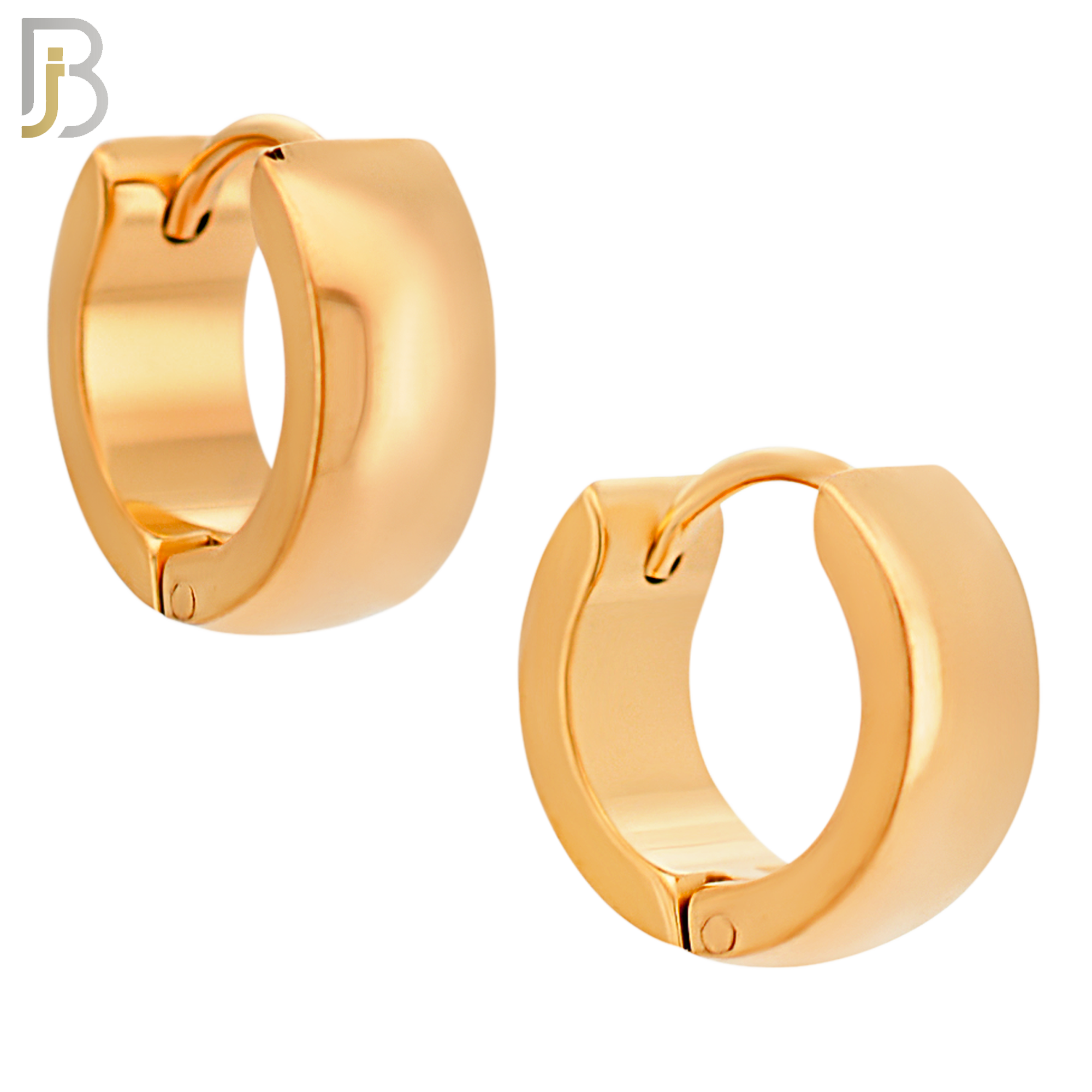 ES01R - 316L Stainless Steel RoseGold Plated Plain Curve Design Huggies image 5