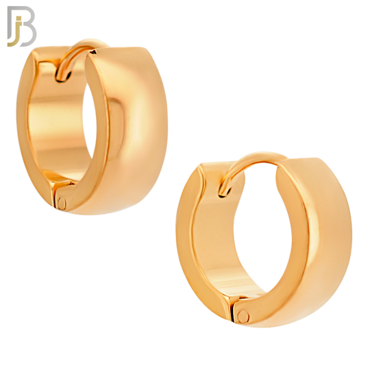 ES01R - 316L Stainless Steel RoseGold Plated Plain Curve Design Huggies image 5