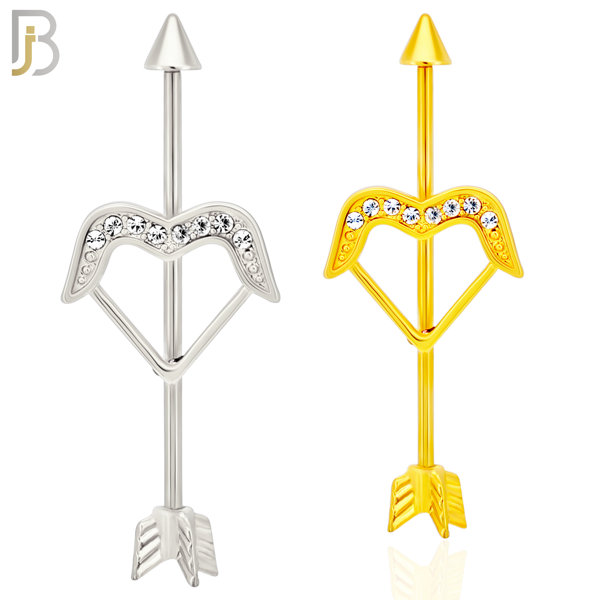 BB39 - 316L Surgical Steel Screw Bar with Alloy Arrow Bow Design Barbell Industrial (PACK OF 6) image 0