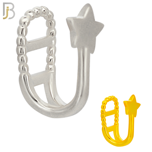 FES002 - Plain Star Ear Cuff in Brass (Sold Per Piece) image 0