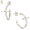 ES48 - 316L Stainless Steel 18x10 Cross with Zircon Push Backing image 1