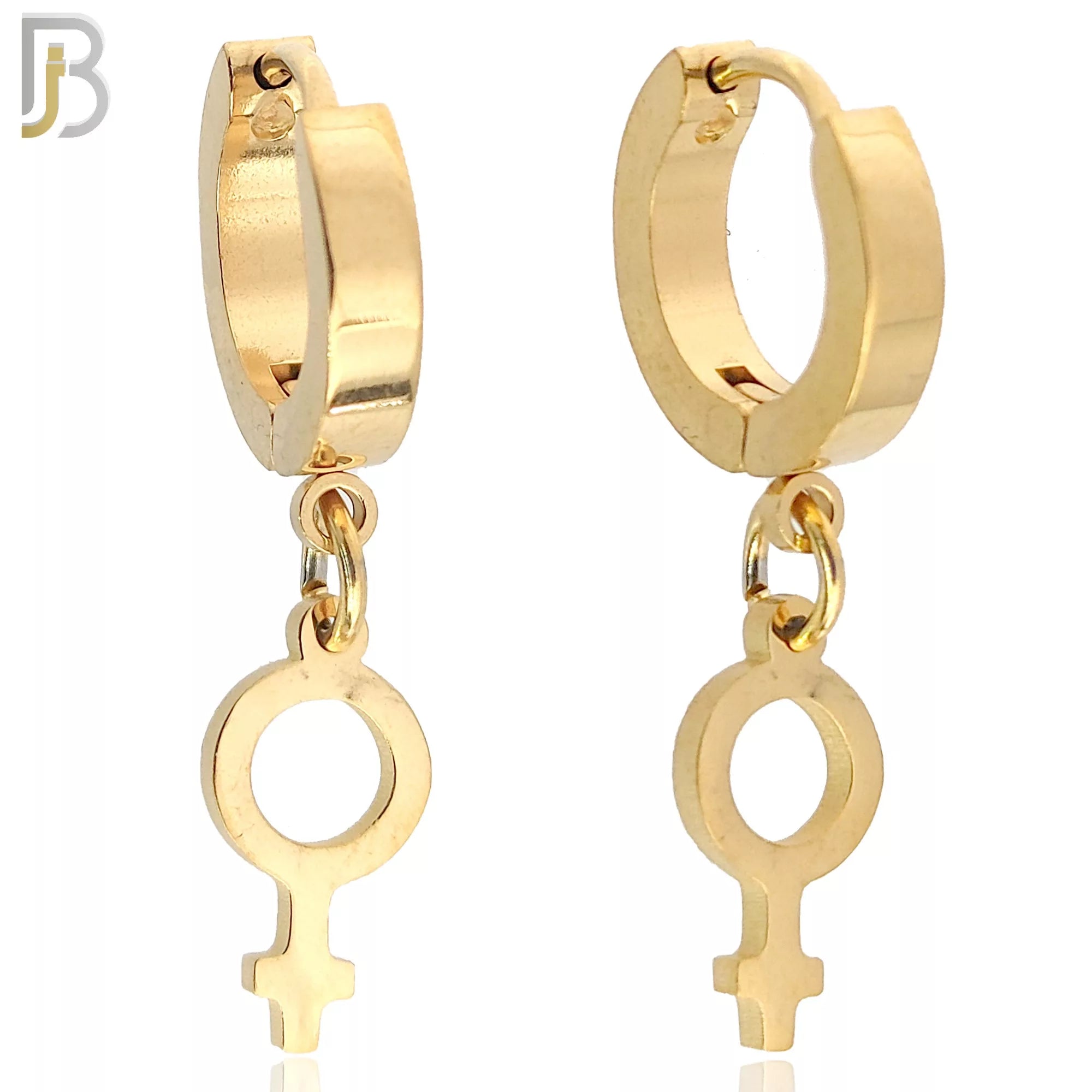 ES06 - 316L Stainless Steel Dangling Female Symbol Gender Design Huggies Clip On image 2