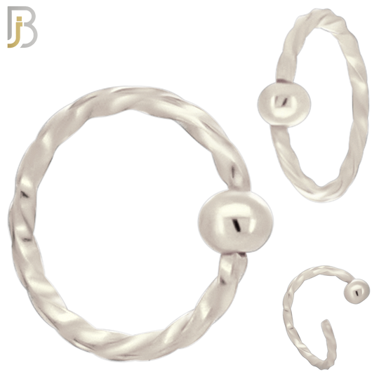 PK-CT11 - 316L Surgical Steel Twisted Hoops Seamless Pack of 30 and Fixed Beads 2mm Pack of 30 image 1