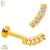 14-LB118 - 14k Yellow Gold Curved Bar with Cubic Zirconia Labret - Yellow Gold image