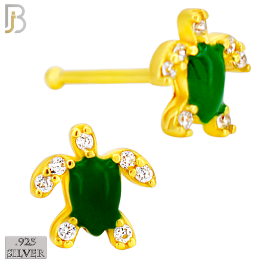 925-NR122B - 925 Silver Nose Bone Turtle Shape with Enamel  - Pack of 6 image 1