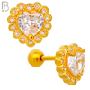 TB88 - 316L Stainless Steel Heart Shaped CZ Tragus/Cartilage Barbell (PACK OF 6) image 2