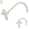 NR21C - 316L Surgical Steel Plain Cross Design Nose Screw (PACK OF 6) image 1