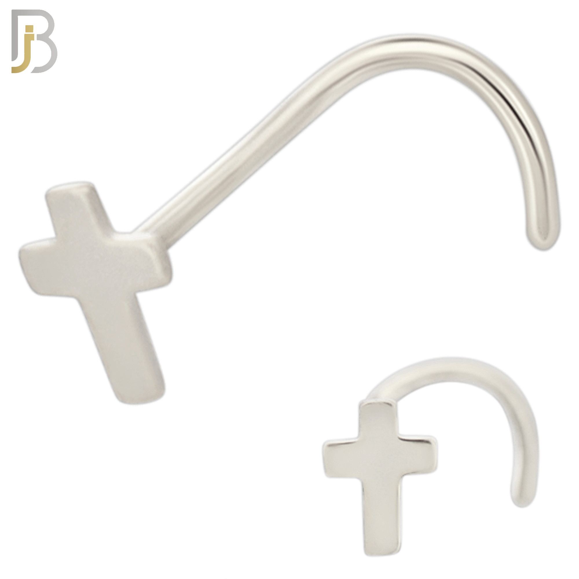 NR21C - 316L Surgical Steel Plain Cross Design Nose Screw (PACK OF 6) image 1
