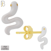 925-ES476 - 925 Sterling Silver Enamel Coated Snake Push Back Stud Earring image 3