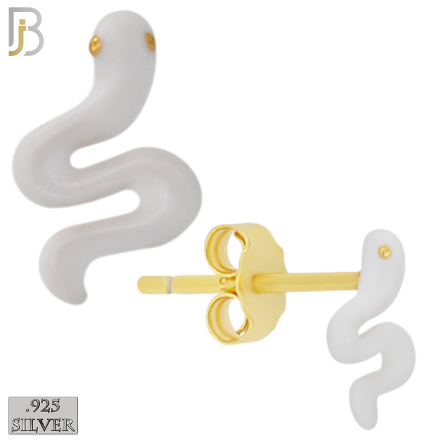 925-ES476 - 925 Sterling Silver Enamel Coated Snake Push Back Stud Earring image 3