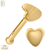14-NR24BY - 14k Solid Gold Nose Bone Plain Heart Design - Yellow Gold image