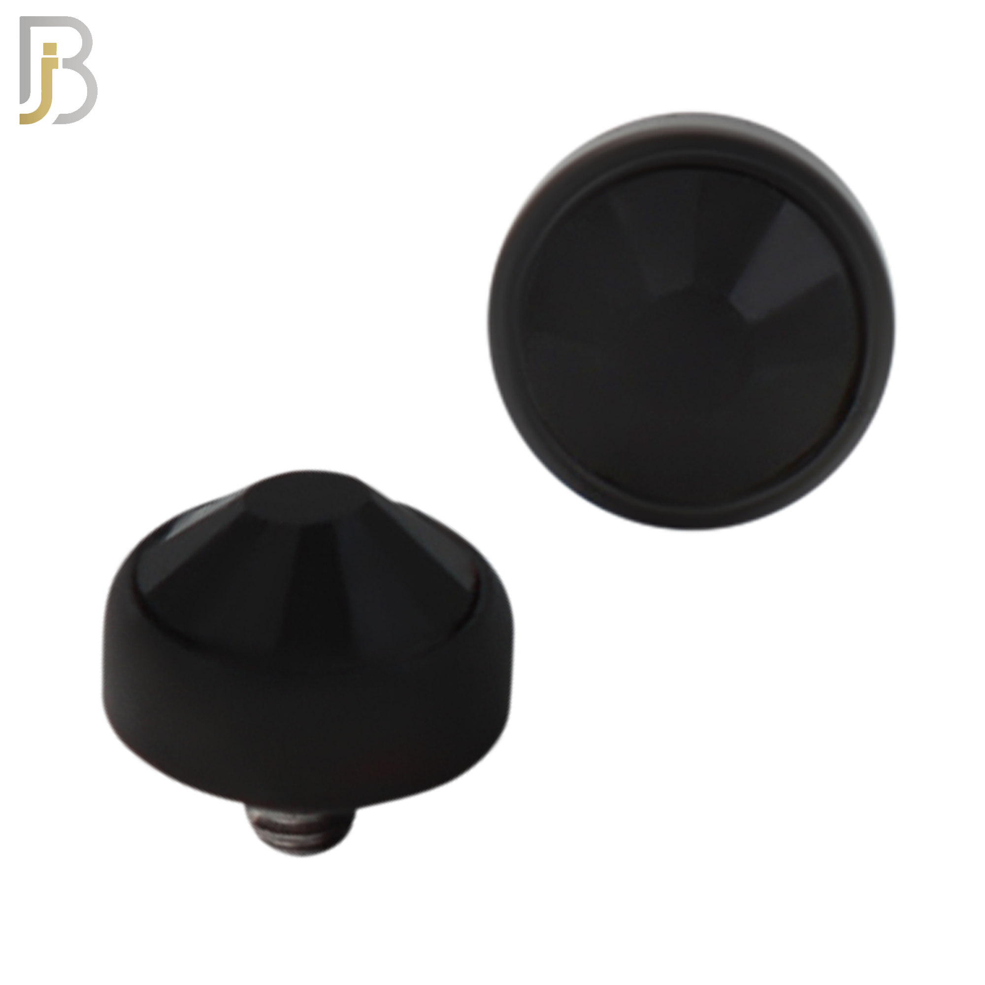 DM01KK -  Black Plated Surgical Steel Dermal Bezel Black Cubic Zirconia 1.2mm Screw Top (PACK OF 6) image 4