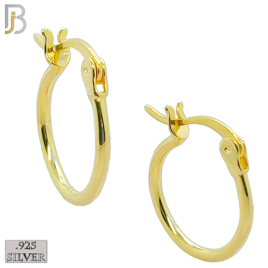 925-ES249 - .925 Sterling Silver Plain Hinged Hoop Earrings image