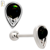 TB123 - 316L Stainless Steel Opal/Turquoise Teardrop Tragus/Cartilage Barbell  (Pack of 6) image 4