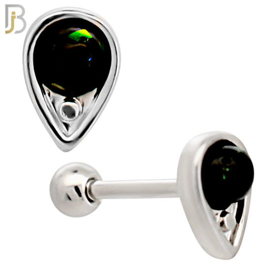 TB123 - 316L Stainless Steel Opal/Turquoise Teardrop Tragus/Cartilage Barbell  (Pack of 6) image 4