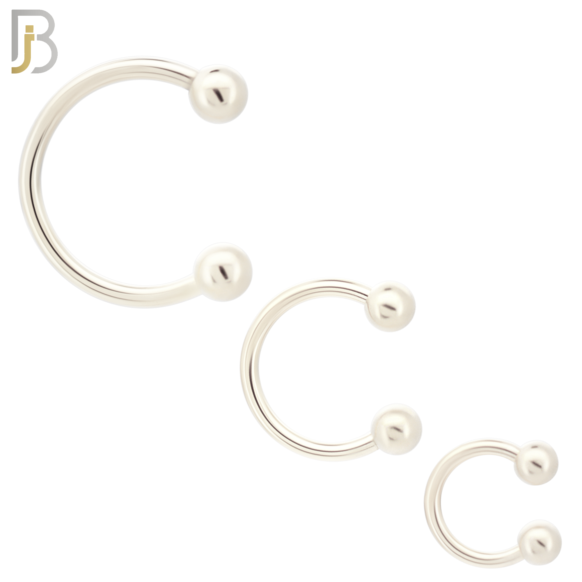 HS01S - 316L Surgical Steel Horseshoe Plain  Screw Ball External Threaded (PACK OF 6) image 0