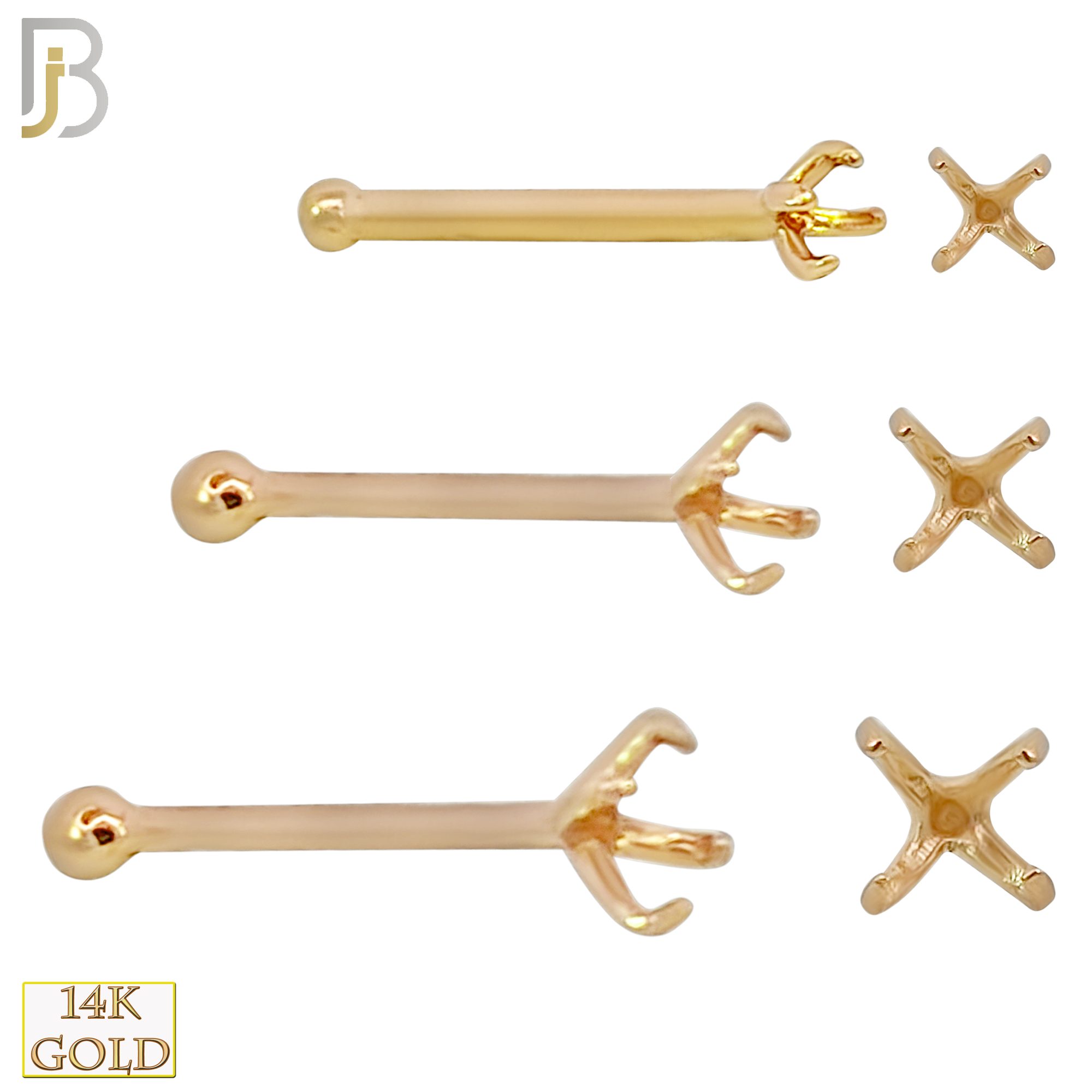 14-NR01Y-20 - 20g Thickness 14k Solid Yellow Gold Prong Setting Mounting Only image 0