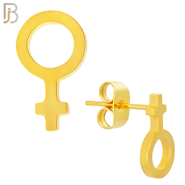 ES08 - 316L Stainless Steel Female Symbol Gender Design Earring Stud image 1