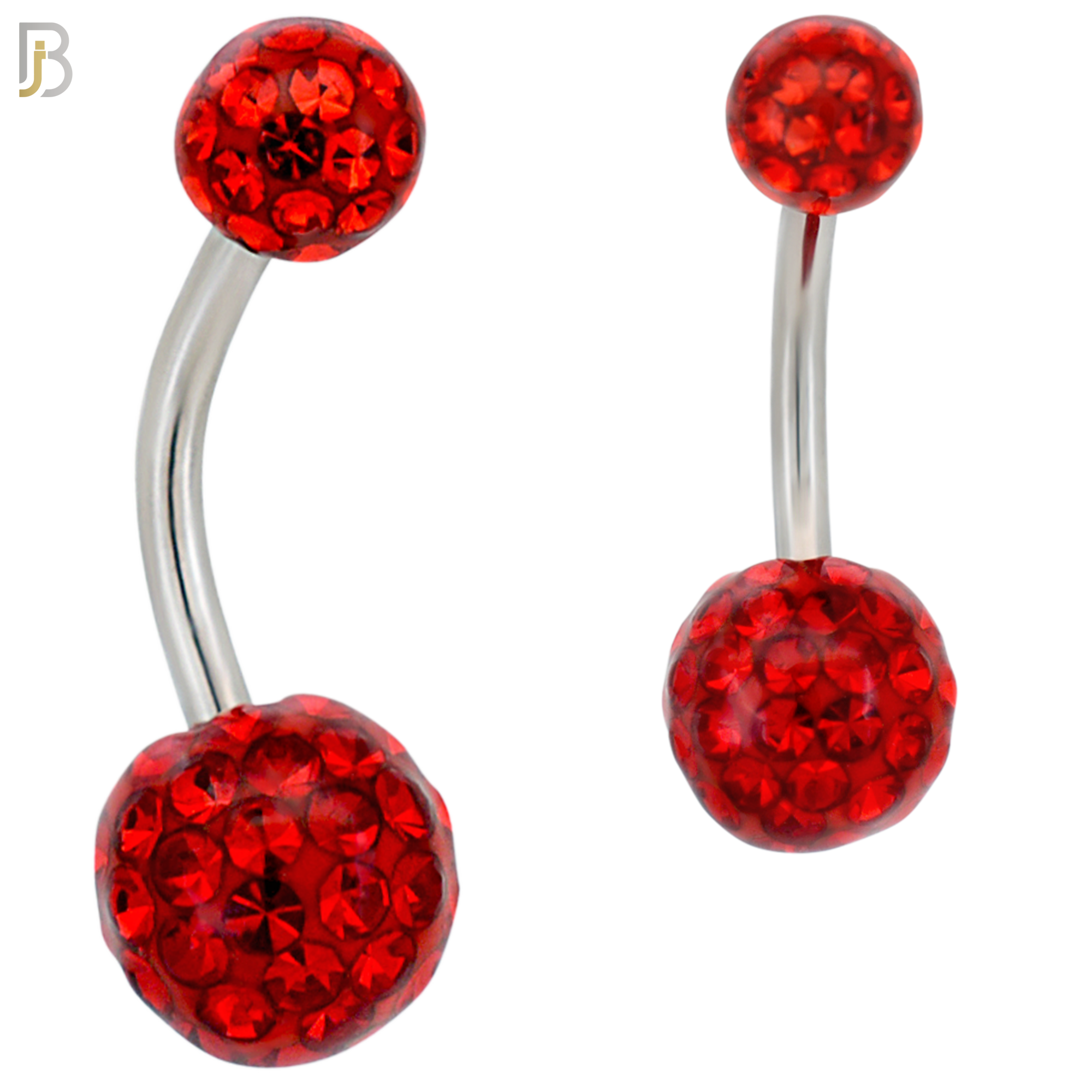 NB19 - 316L Surgical Steel Screw Coated Multi Gem Ball Banana Belly Ring  (PACK OF 6) image 3