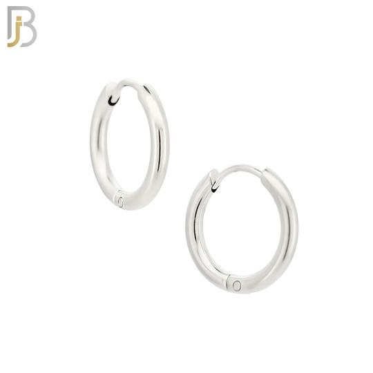 ES95S - 316L Stainless Steel 2mm Thickness Plain Hoops Design Huggies Clip On image 2