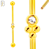BB25 - 316L Surgical Steel Screw Bar with Brass Grape Bunch Design Barbell Industrial (PACK OF 4) image 2
