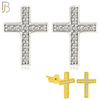 925-ES368 - .925 Sterling Silver Cross Stud Earrings image 0
