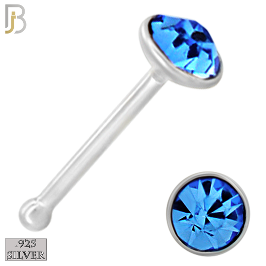 925-PK-NR04S-1A - 2.5mm Assorted CZ 22g Thickness 925 Sterling Silver Nose Bones Press Fit, Packages Pack of 120 image 8