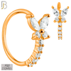 925-CT66 - 925 Sterling Silver Butterfly with 5 Zircon Line Nose Hoop (PACK OF 6) image 2