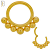 CT41 -  316 Stainless Steel Hinged Hoop with Cluster Beads Nose Rings (PACK OF 6) image 1