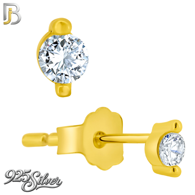 925-ES388 - .925 Sterling Silver (Single CZ in two Prong, Cross, Teddy Bear)
