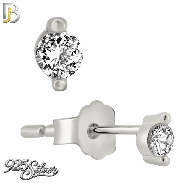 925-ES388 - .925 Sterling Silver (Single CZ in two Prong, Cross, Teddy Bear)
