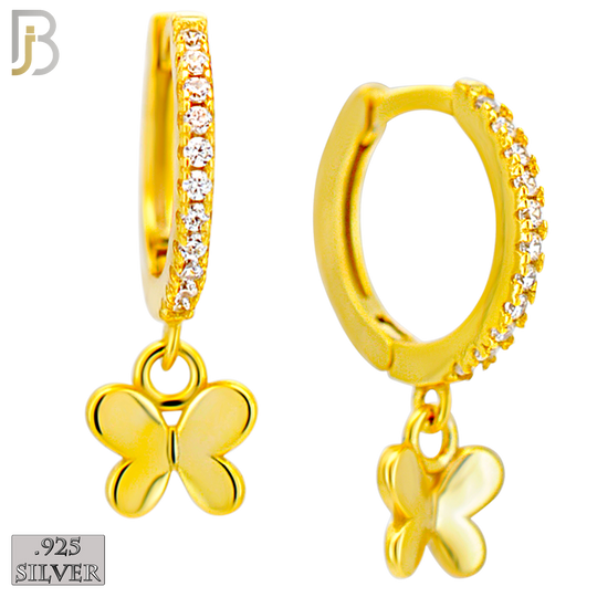 925-ES530 – 925 Sterling Silver Plain Butterfly Hoops Earrings