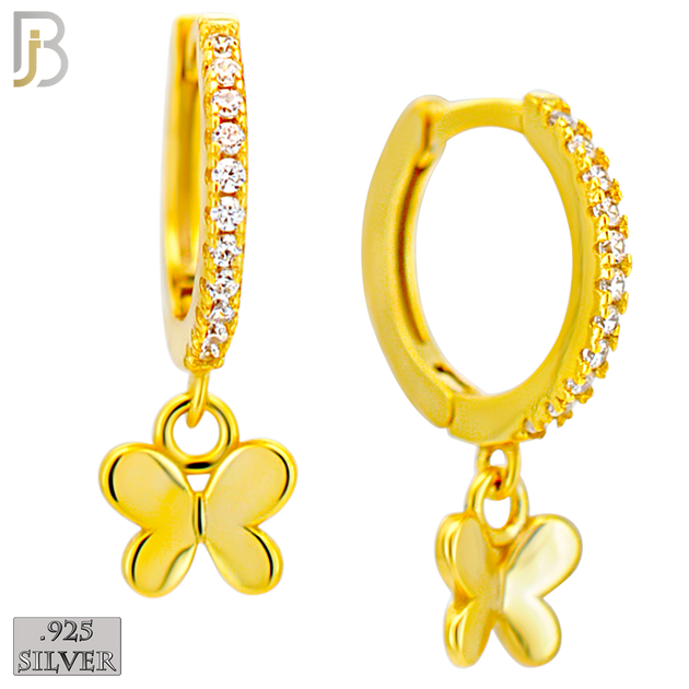925-ES530 – 925 Sterling Silver Plain Butterfly Hoops Earrings