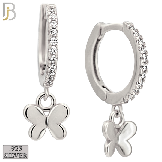 925-ES530 – 925 Sterling Silver Plain Butterfly Hoops Earrings
