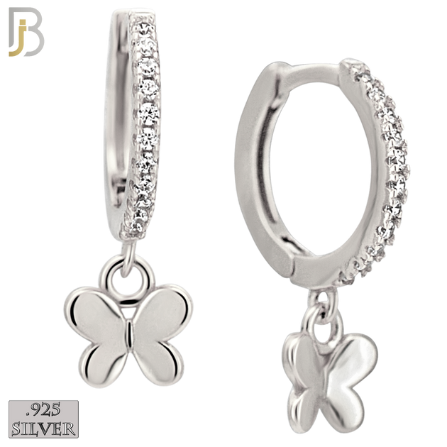 925-ES530 – 925 Sterling Silver Plain Butterfly Hoops Earrings
