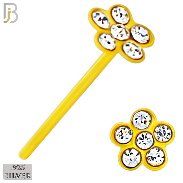 925-PK-NR08SY - 120 pcs, 18k Gold Plated Sterling Silver, Bend it Yourself Nose Studs, 22g Thickness, Assorted Shapes Packages