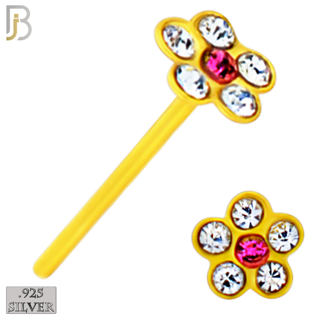 925-PK-NR08SY - 120 pcs, 18k Gold Plated Sterling Silver, Bend it Yourself Nose Studs, 22g Thickness, Assorted Shapes Packages