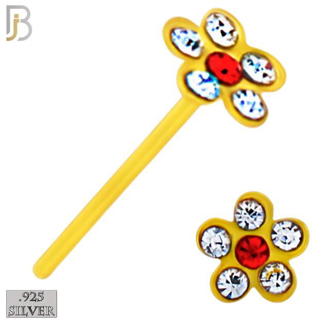 925-PK-NR08SY - 120 pcs, 18k Gold Plated Sterling Silver, Bend it Yourself Nose Studs, 22g Thickness, Assorted Shapes Packages