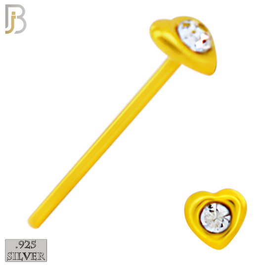 925-PK-NR08SY - 120 pcs, 18k Gold Plated Sterling Silver, Bend it Yourself Nose Studs, 22g Thickness, Assorted Shapes Packages