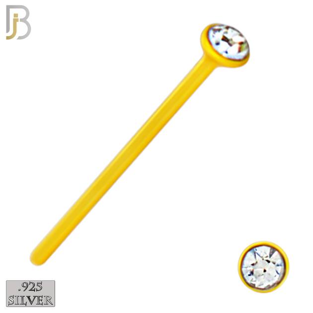 925-PK-NR08SY - 120 pcs, 18k Gold Plated Sterling Silver, Bend it Yourself Nose Studs, 22g Thickness, Assorted Shapes Packages