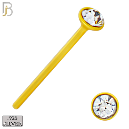 925-PK-NR08SY - 120 pcs, 18k Gold Plated Sterling Silver, Bend it Yourself Nose Studs, 22g Thickness, Assorted Shapes Packages
