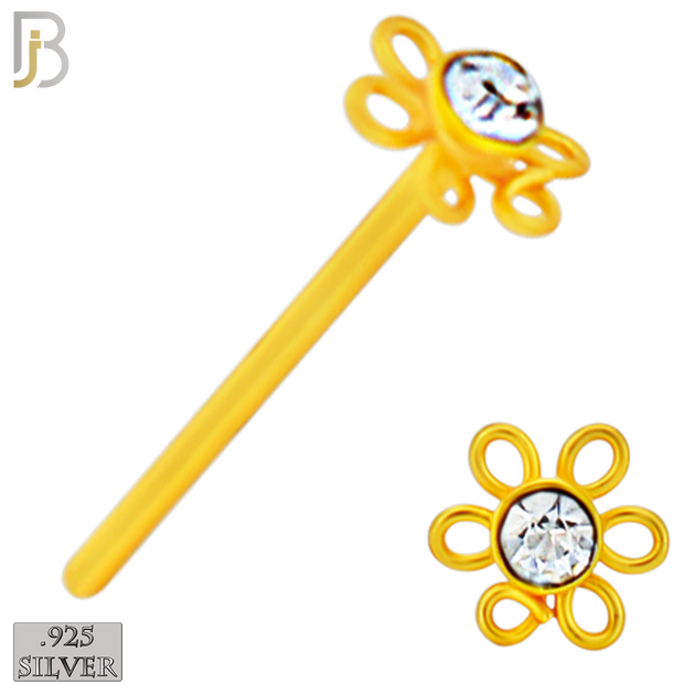 925-PK-NR08SY - 120 pcs, 18k Gold Plated Sterling Silver, Bend it Yourself Nose Studs, 22g Thickness, Assorted Shapes Packages