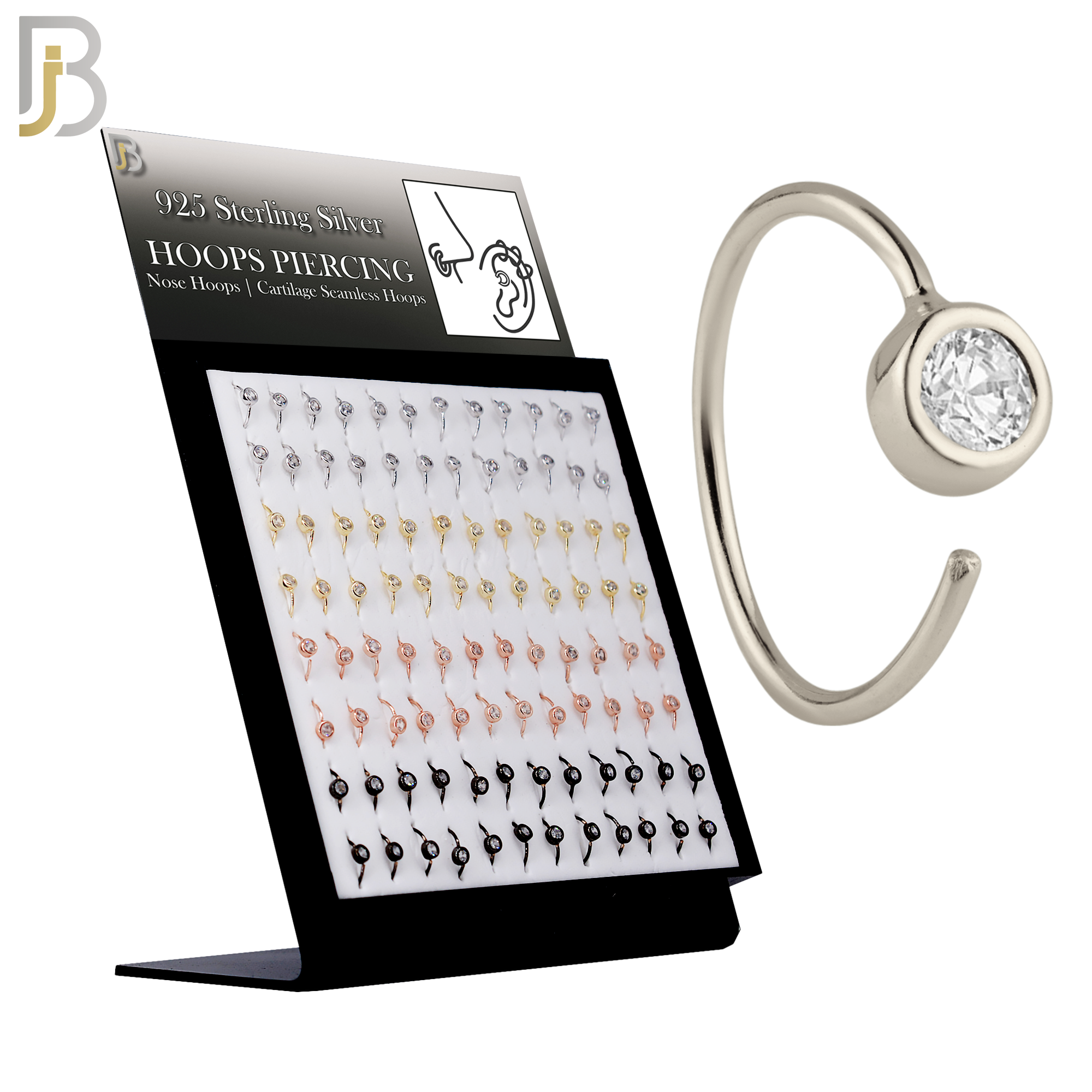 925 Sterling Silver Nose Hoops Pack of 96