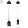 BB45 - 316 Stainless Steel Tribal Heart Shaped Head with (5) CZ Arrow Industrial Barbell (PACK OF 4) image 0