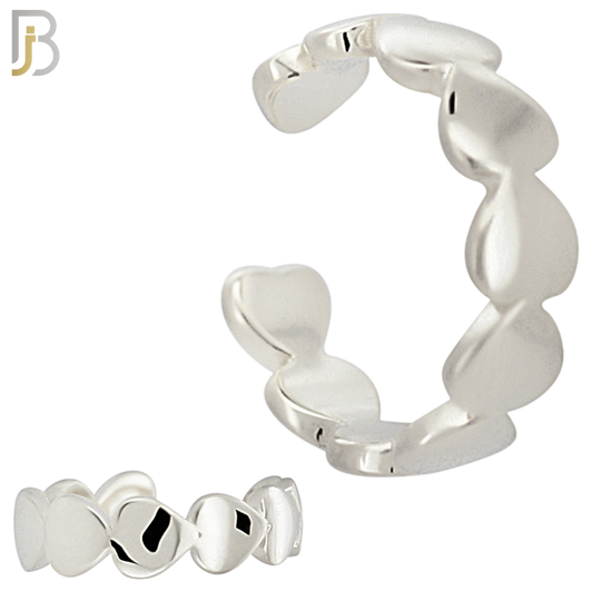 FES012 - Plain Multi Heart Ear Cuff in Brass (Sold Per Piece) image 1