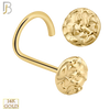 14-NR35C - 14k Solid Gold Nose Screw Nugget Disc Design - Yellow Gold image