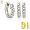 925-ES193 - .925 Sterling Silver Huggies Hoop Earrings with Zircon Clip On image 0