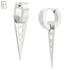 ES302 - 316L Stainless Steel Dangling Triangle with Hollow Round Design Huggies image 1