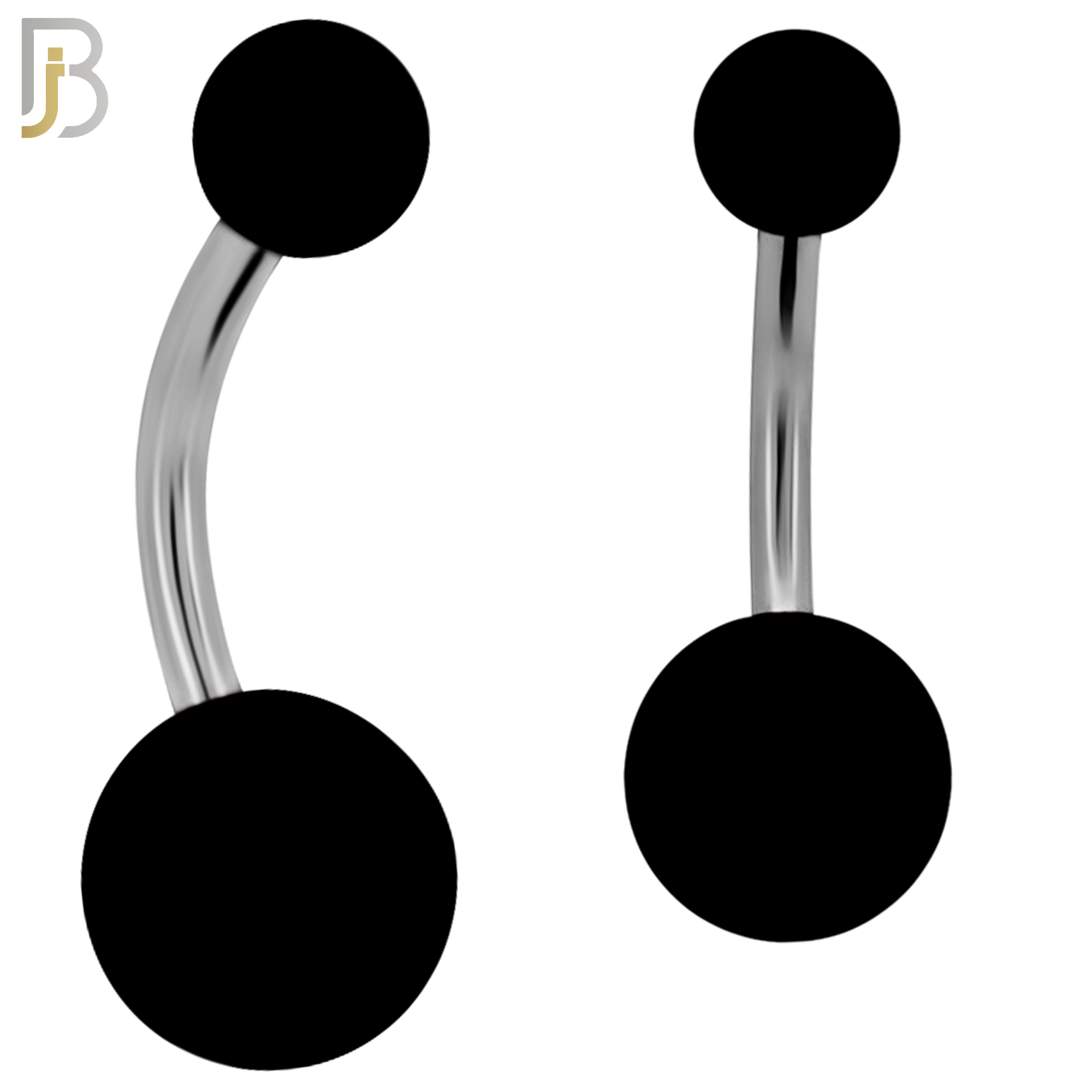 PK-NB102 - 316L Surgical Steel Different Color Balls Designs Banana Belly Ring Pack of 40 image 6